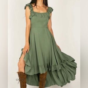 Joyfolie Green High Low Dress